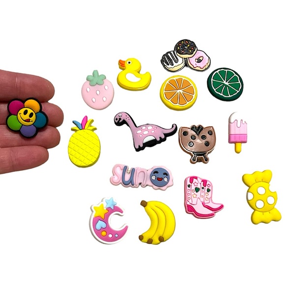 Girly bright summer variety shoe/croc charm 15 piece bundle NEW fun cute - Picture 1 of 5